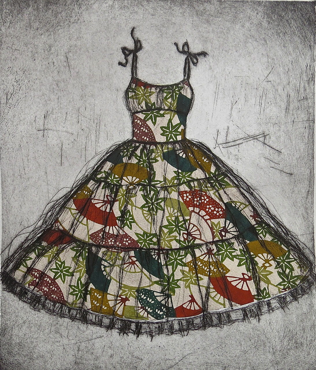 Etching of vintage dress