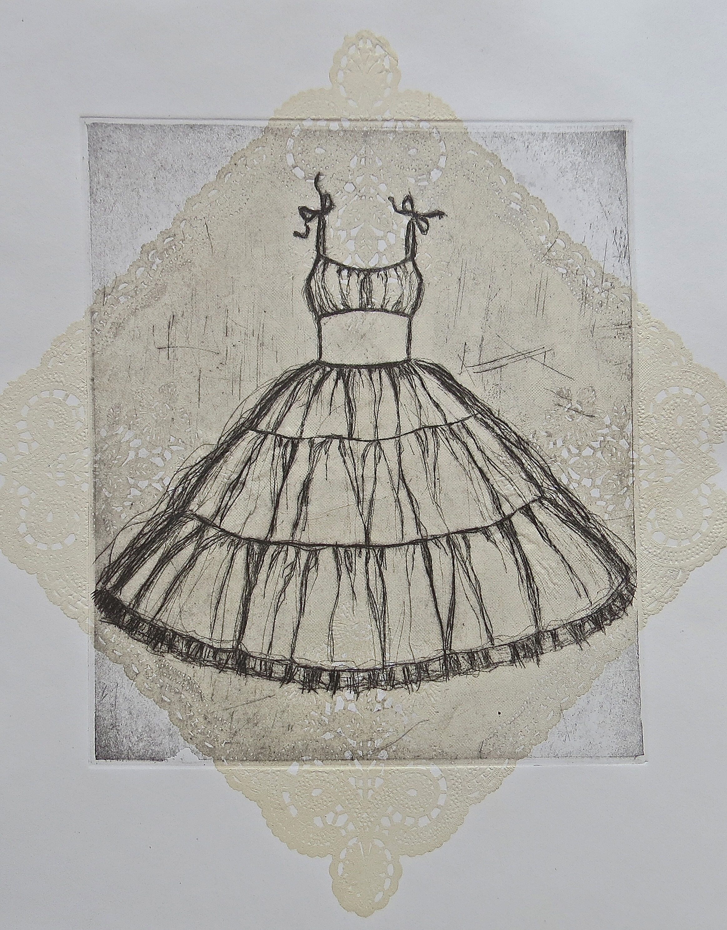 Etching of vintage dress