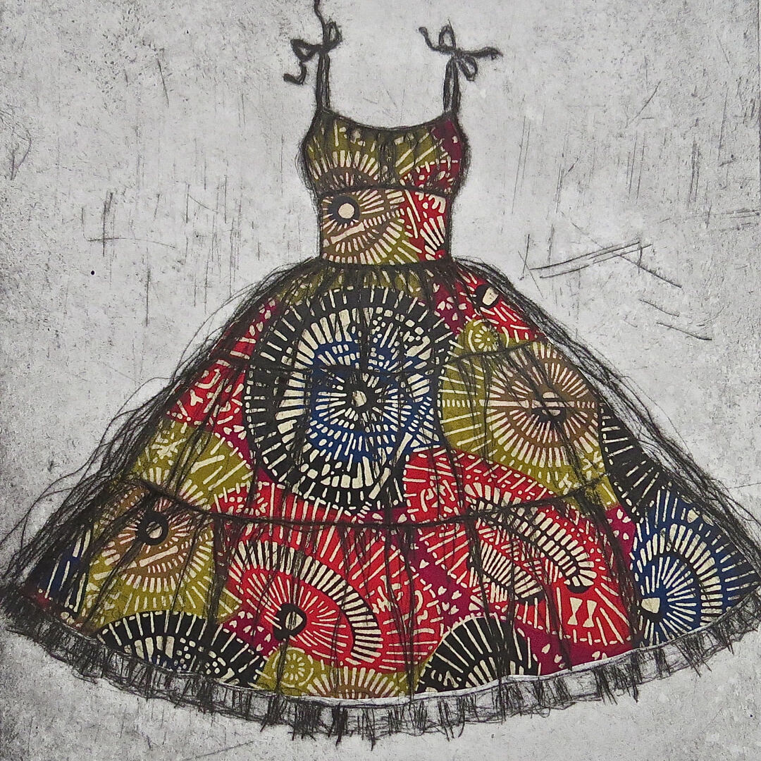 Etching of vintage dress