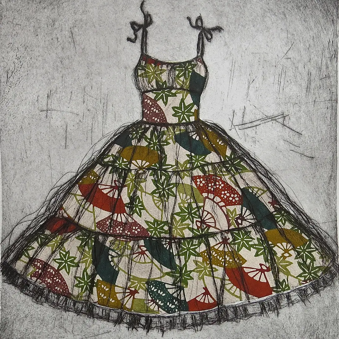 Etching of vintage dress