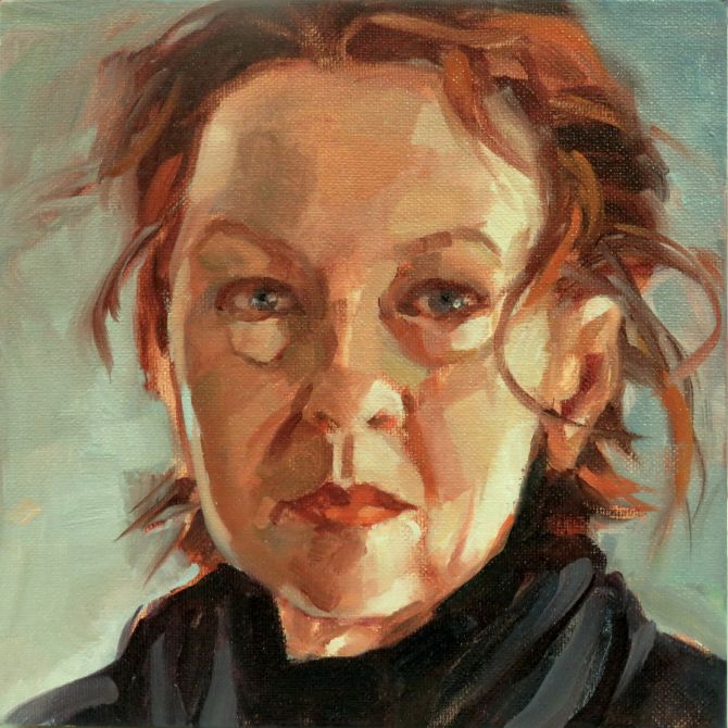 portrait of the artist in oils
