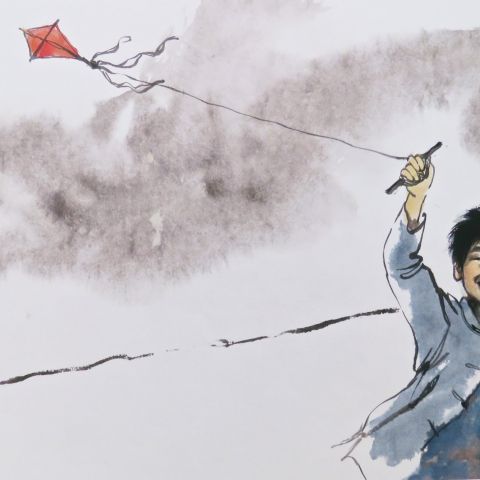 from The Peasant Prince, young Li flying a kite